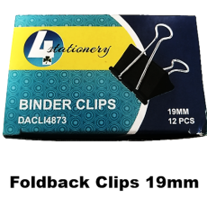 Fold back Clips 19mm - Box of 12's